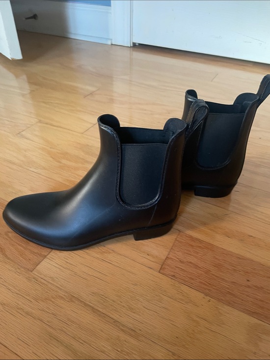 J. Crew Shoes - Black Chelsea Rain Ankle Boots budget crew Mercantile, ladies size 6
